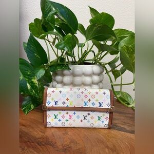 Louis Vuitton White Murakami Monogram Wallet